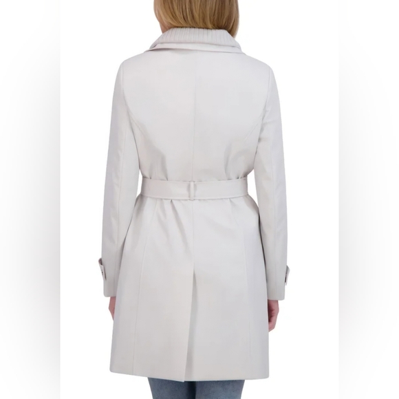 NEW! Halston Gray Women's Belted Trench Coat Size S - Picture 2 of 14